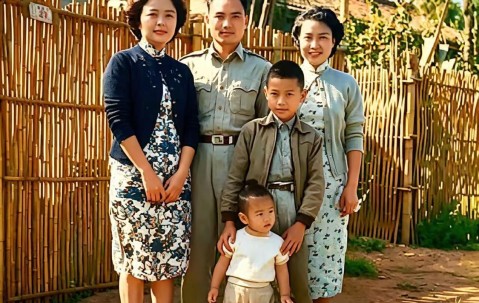 多多28APP下载-郑丽文和家人的一张合影，时间是1971年，地点是眷村。